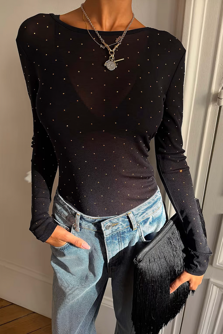 Never Fully Dressed - Black and Gold Icon Bodysuit