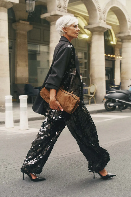 Never Fully Dressed -  Black Sequin Naomi Trouser