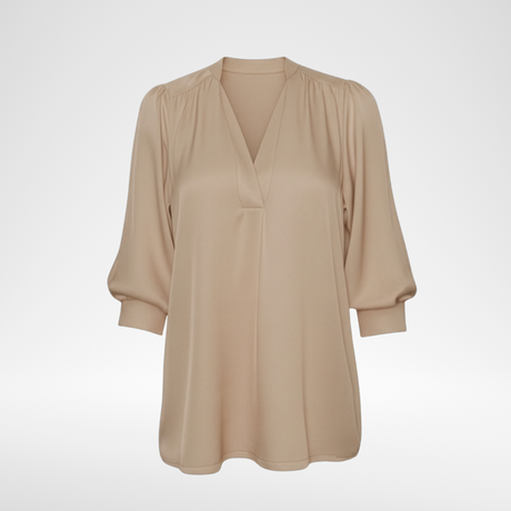 NOUVELLE SILK95 FIVE  Madras Blouse - Almondine