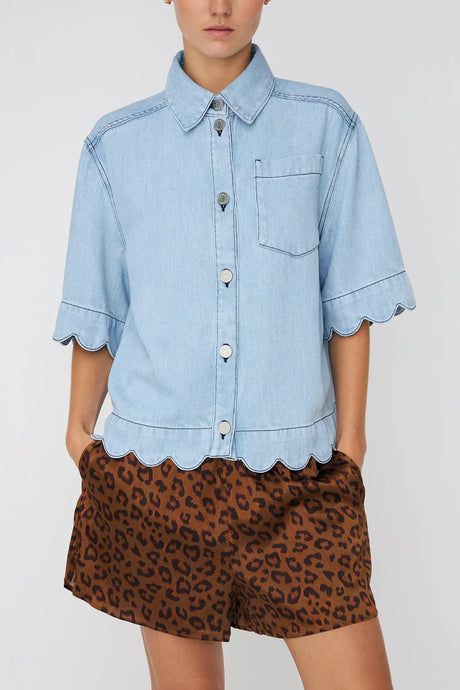 STELLA NOVA Soft Denim Shirt - Light Blue
