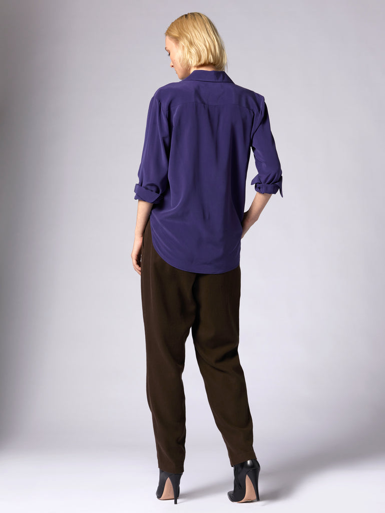Equipment Quinne Long Sleeve Silk Shirt - Astral Aura Blue