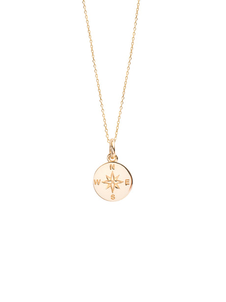 Tilly Sveaas Small Gold Compass on trace chain 