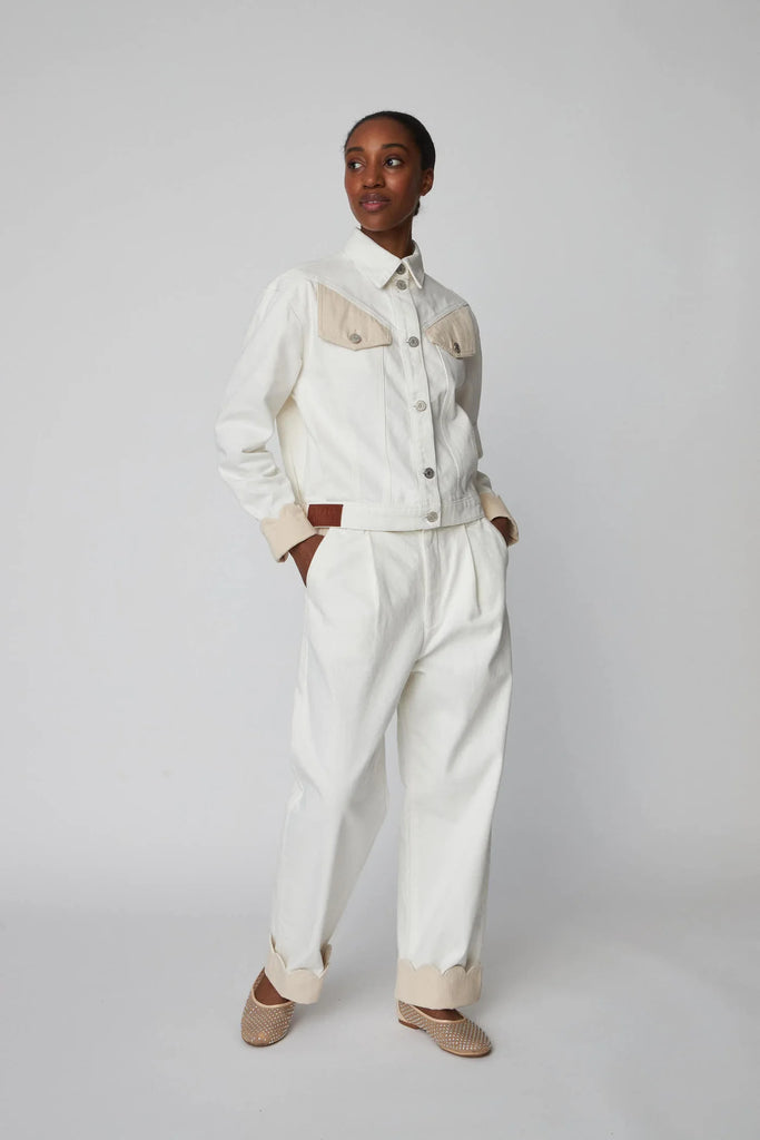 STELLA NOVA Two-Toned Cotton pants - Denim Moon Wash