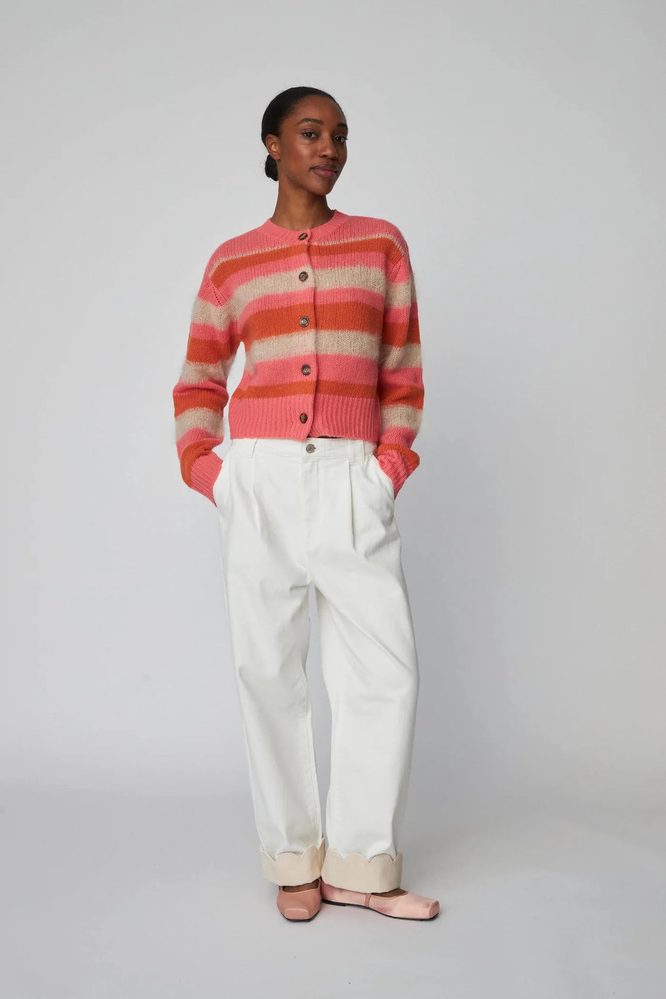 STELLA NOVA Two- Toned Pants - Denim Moon Wash