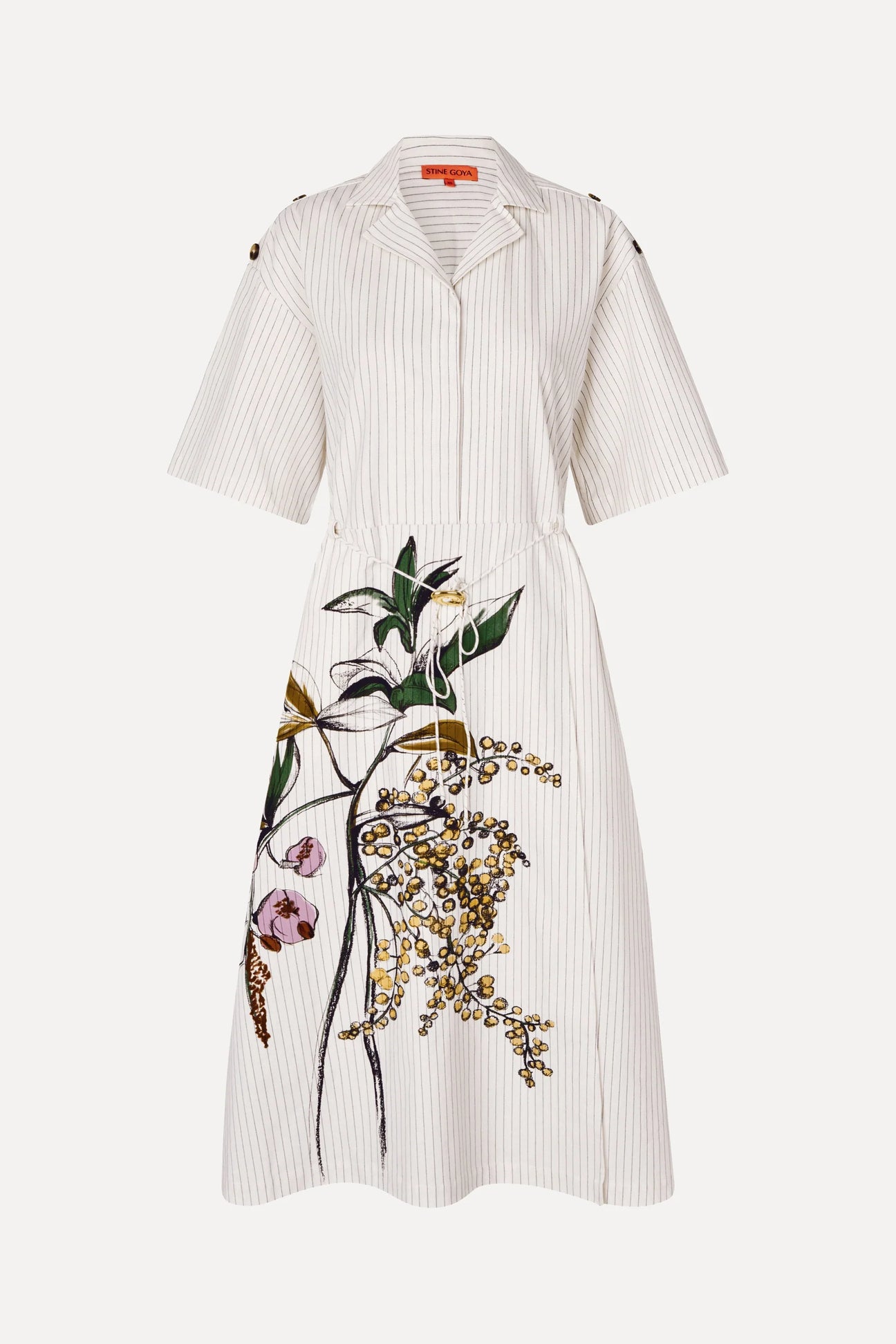 STINE GOYA Workwear Midi Dress - Mimosa Stripe