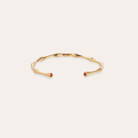 Gas Bijoux Bamboo cabochons bangle  - Carnelian