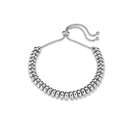 ORELIA - Metal Nugget Adjustable Slider Bracelet - Silver