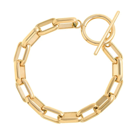 ORELIA - LUXE Rectangle Link T-Bar Bracelet - Gold