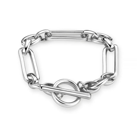 ORELIA - Rectangular Link T-Bar Bracelet - Silver