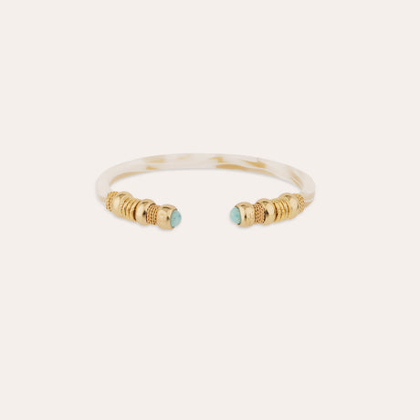 Gas Bijoux Sari bracelet acetate - Ivory - Amazonite