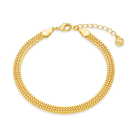 ORELIA - Flat Box Chain Bracelet - Gold