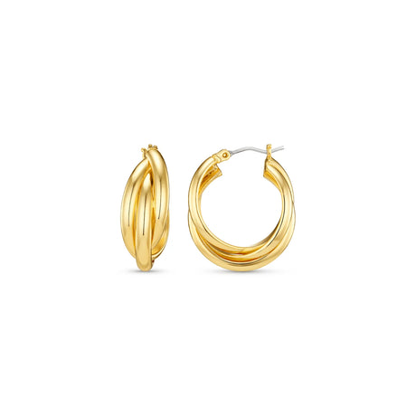 ORELIA - Interlocking Hoop Earrings - Gold