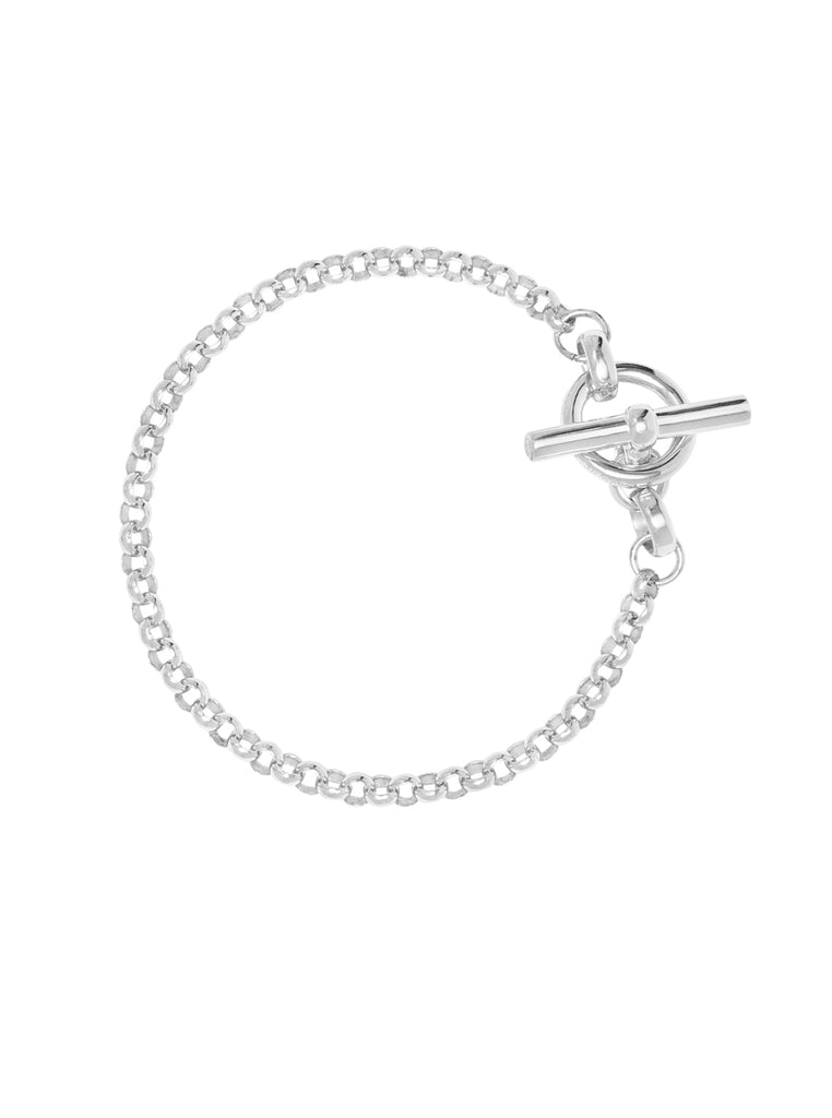 Tilly Sveaas Silver Belcher Bracelet With Silver T-Bar