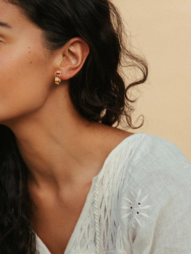 NAT + NOOR Mali Hoops - Checkered