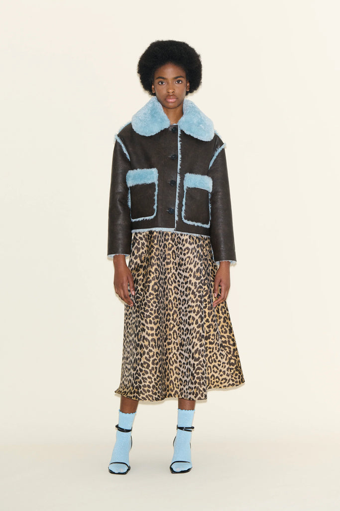 SAMDI - JOHANNA Chocolate and Powder Blue Reversible Jacket