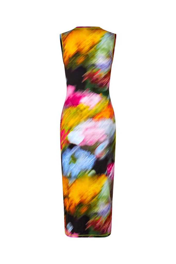 STINE GOYA Stocking Jersey, Tank Crewneck Dress - Liquid Floral