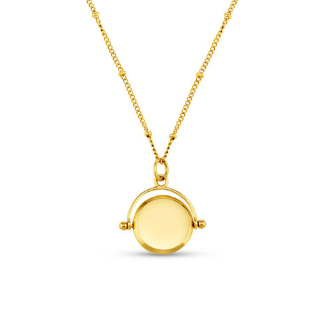 ORELIA - LUXE Faceted Disc Spinner Necklace - Gold