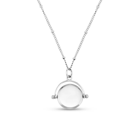 ORELIA - LUXE Faceted Disc Spinner Necklace - Silver