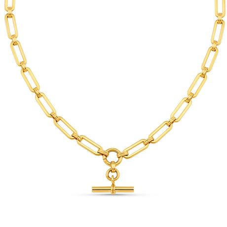 ORELIA - LUXE Linear Link T-Bar Necklace - Gold