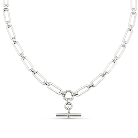 ORELIA - LUXE Linear Link T-Bar Necklace - Silver