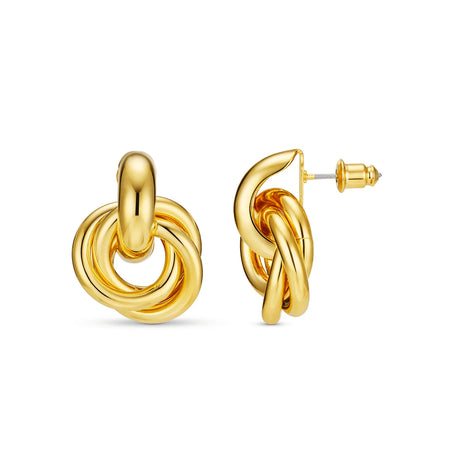 ORELIA - Statement Interlocking Earrings - Gold