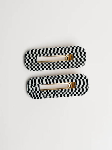 NAT + NOOR Tortoise Duo Clips - Checkered