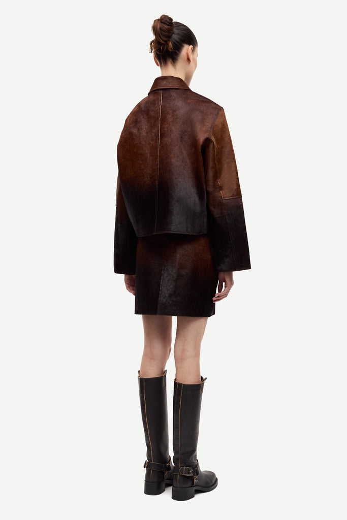 SAMSØE SAMSØE Salylo Leather Jacket - Dark Brown