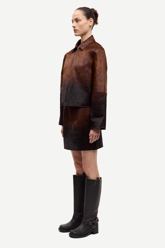 SAMSØE SAMSØE Salylo Leather Jacket - Dark Brown