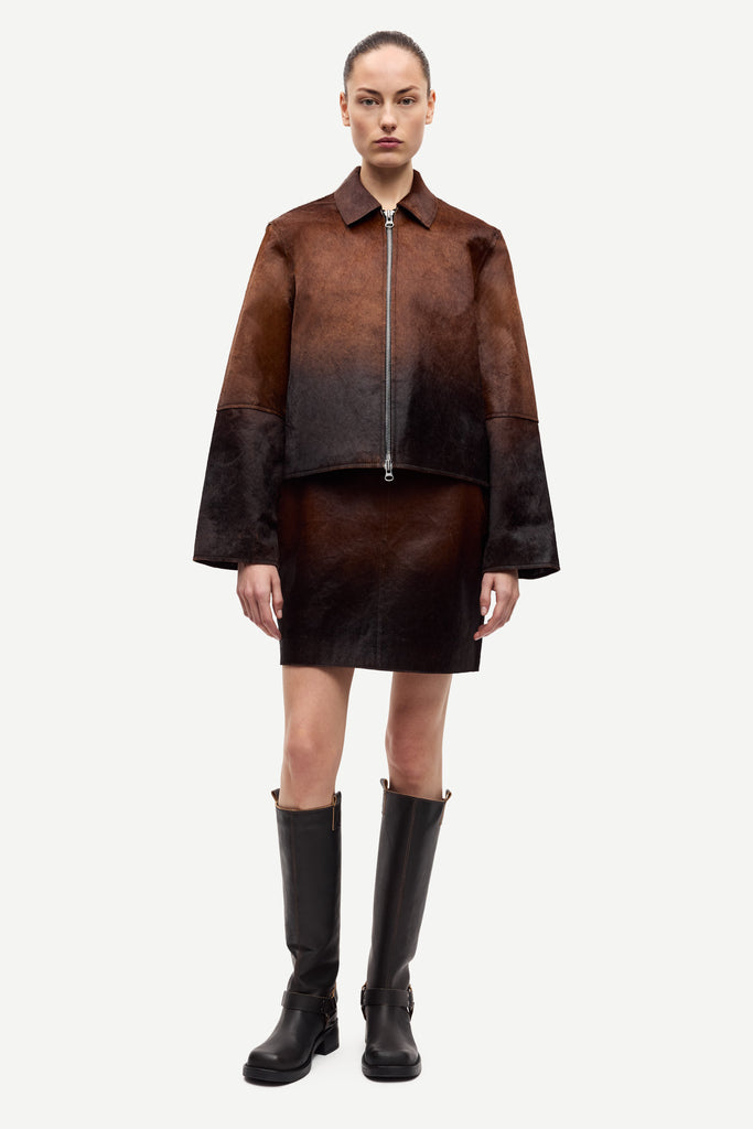 SAMSØE SAMSØE Salylo Leather Jacket - Dark Brown