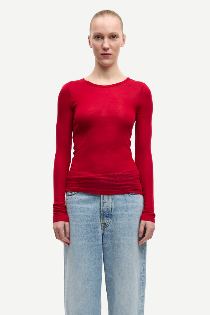 SAMSØE SAMSØE Sadou long sleeved t-shirt - Haute Red
