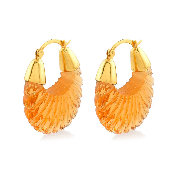 Shyla Ettienne Champagne Ridged Earrings