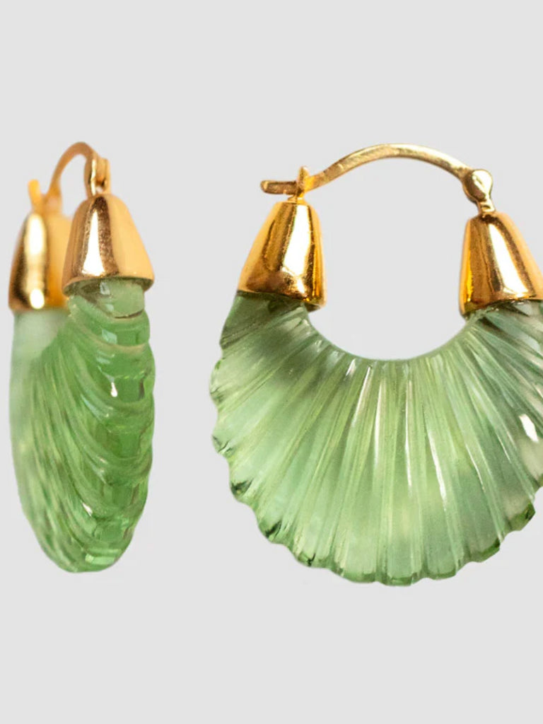 Shyla Ettienne Green Ridged Earrings