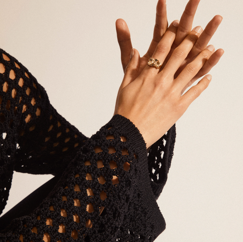 Pilgrim WILLPOWER recycled sculptural ring gold-plated