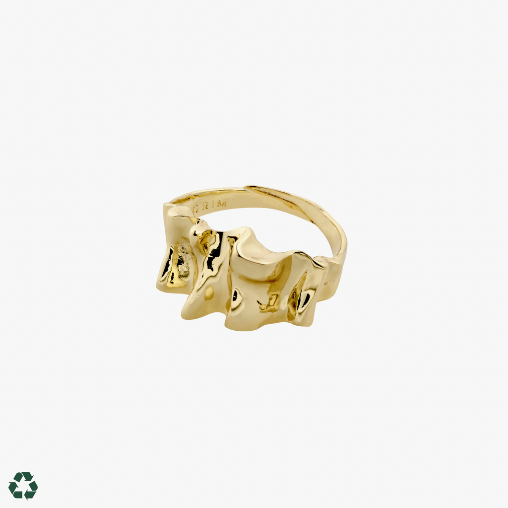 Pilgrim WILLPOWER recycled sculptural ring gold-plated