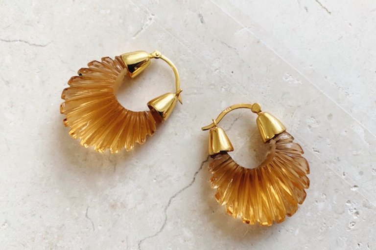 Shyla Ettienne Champagne Ridged Earrings