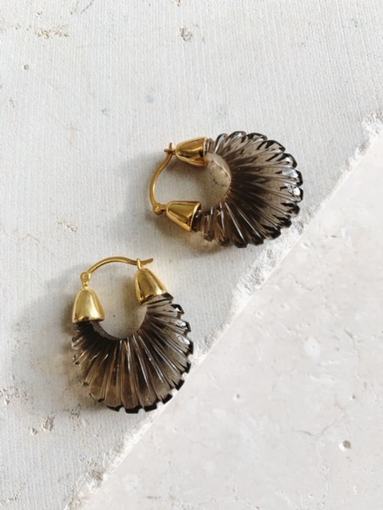 Shyla Ettienne Smoky Ridged Earrings 